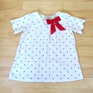 Catherine Malandrino White with navy blue stars Shirt Size 5T
